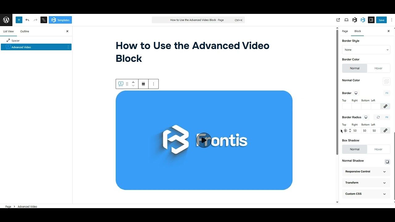 Advanced video extra  section video