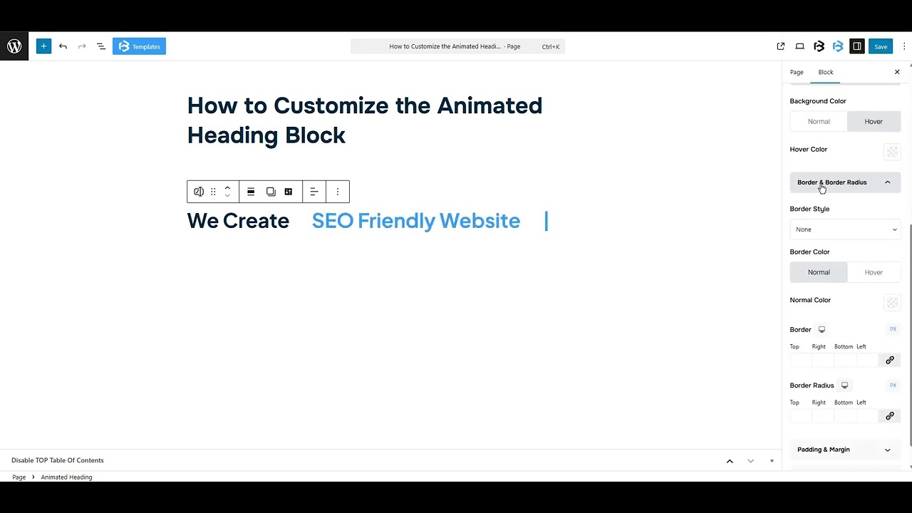 Animated Heading Extra section video