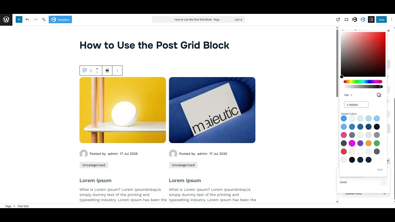 post grid extra section video
