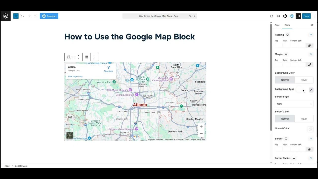 Google map style section vedio