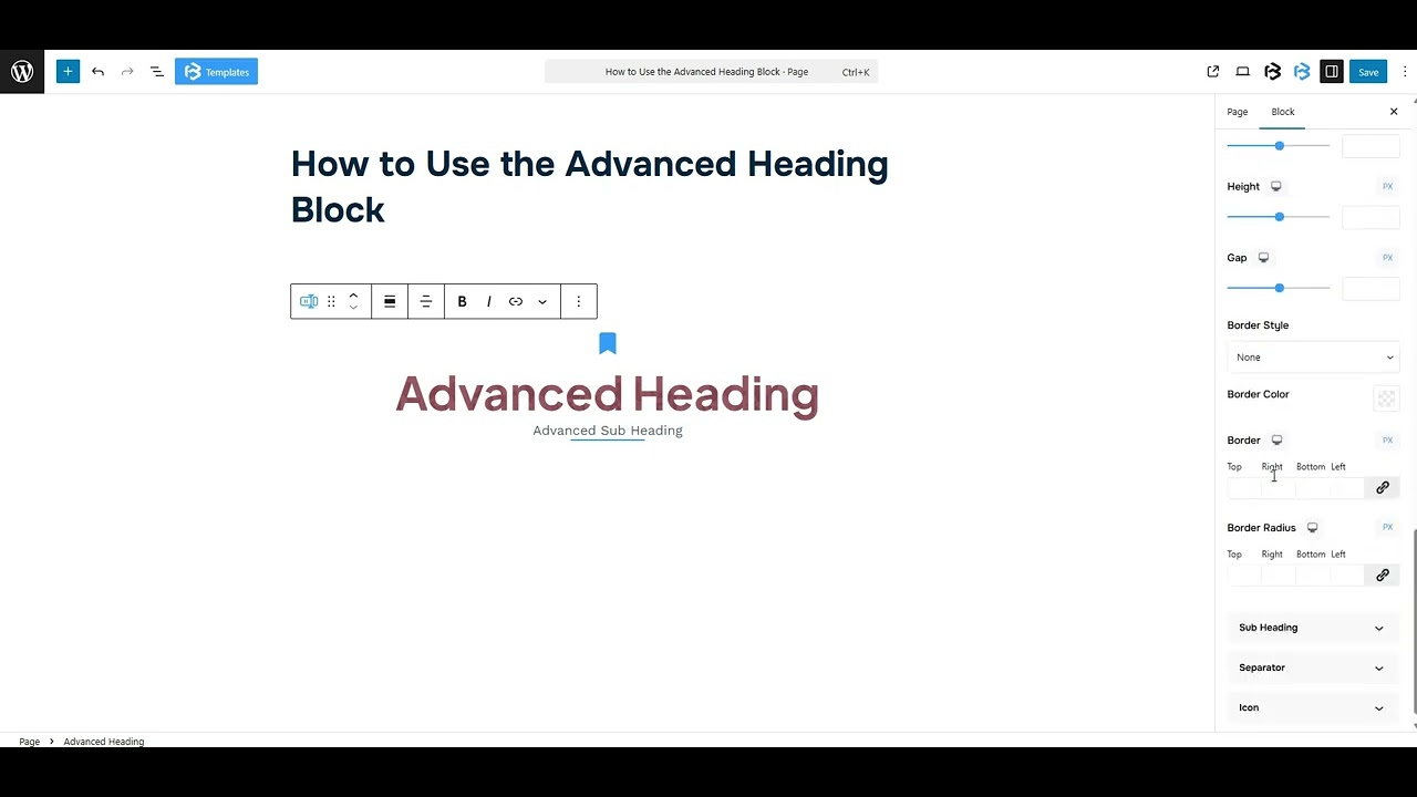 Advanced Heading  Style  section video