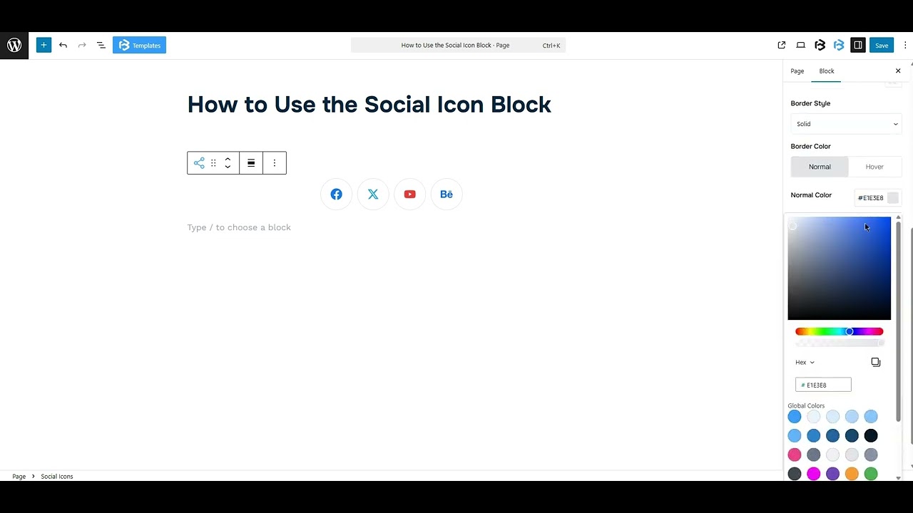 Social Icon Style section video