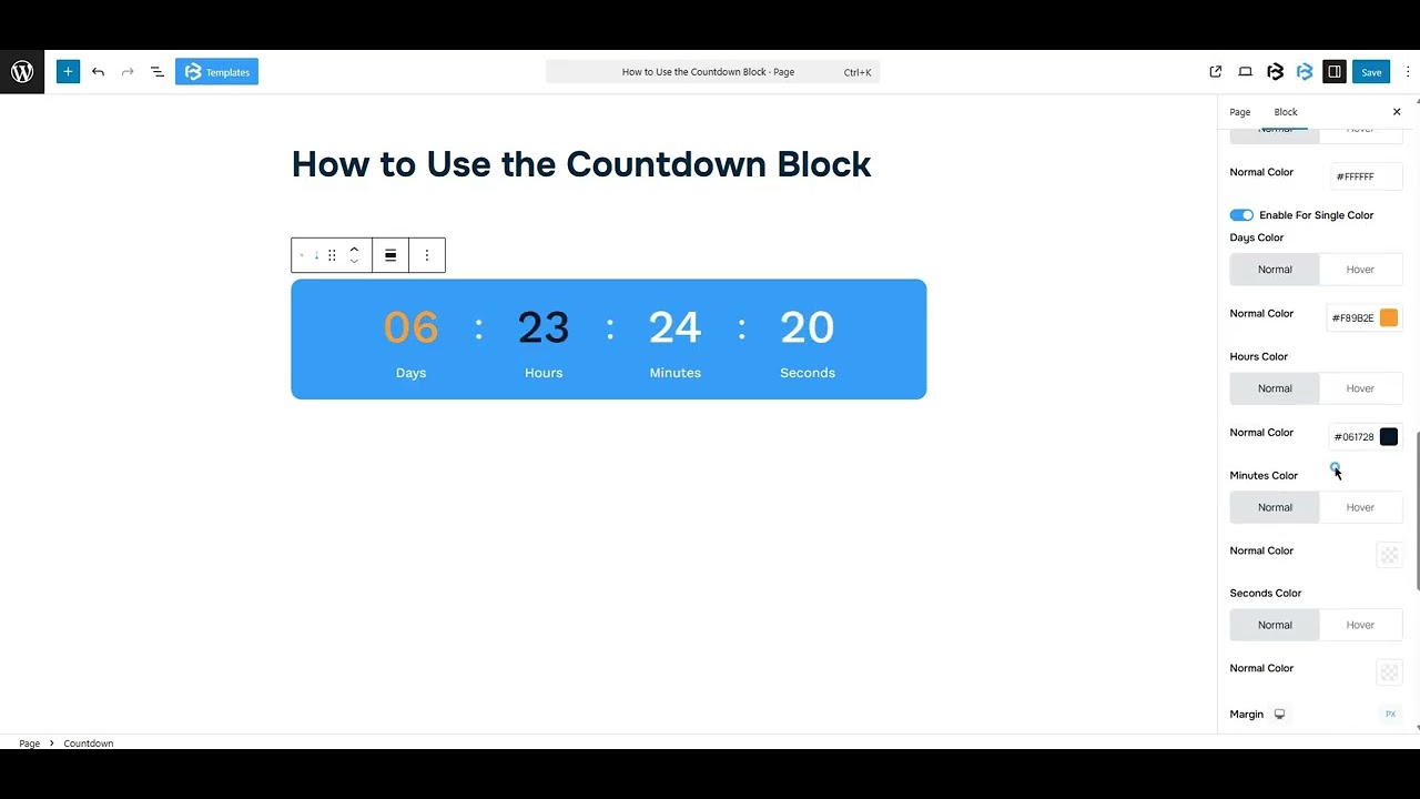 Countdown  style section video