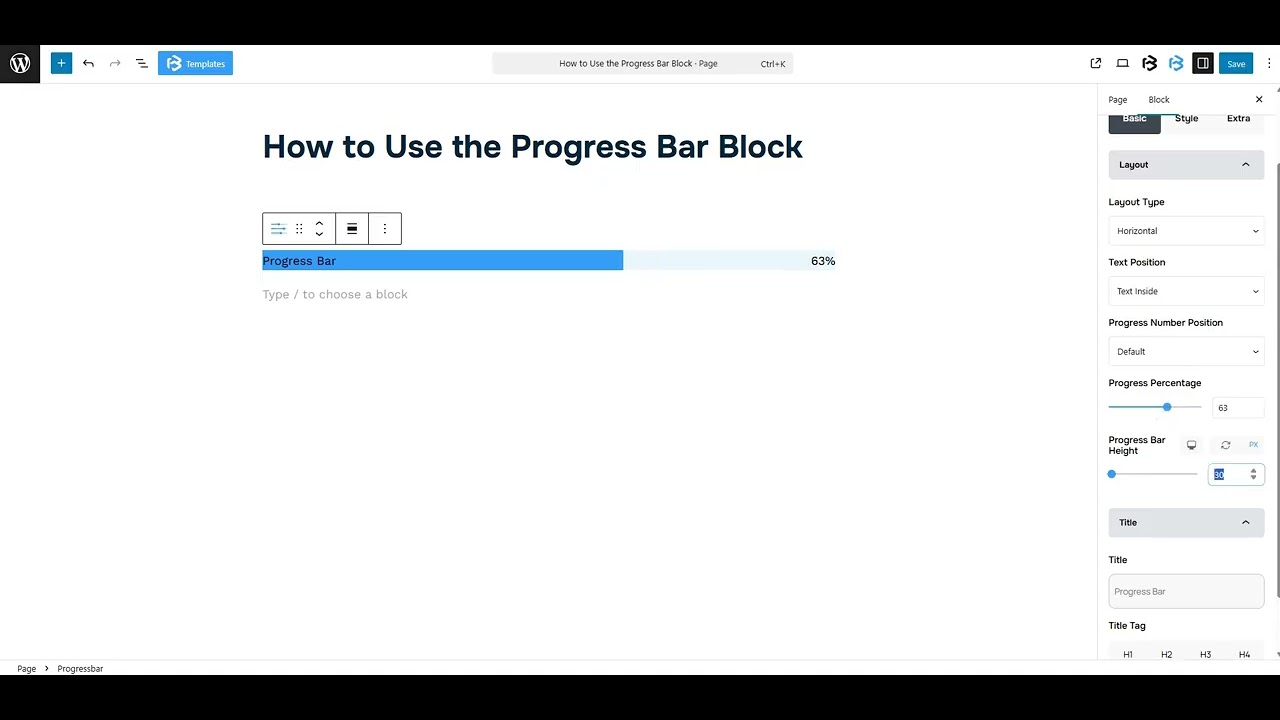progress bar basic section video