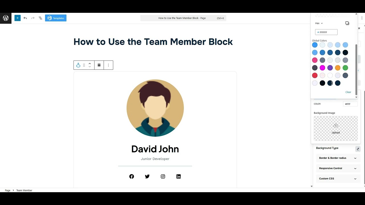 team member extra section video