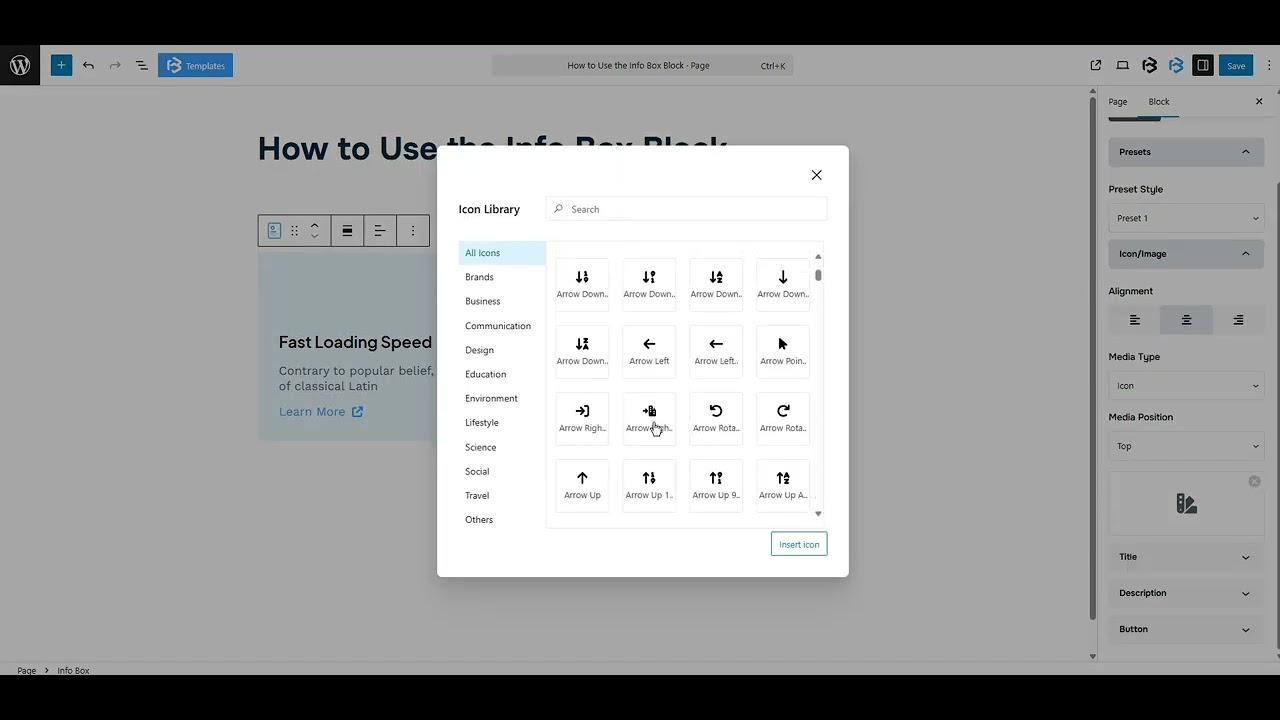 Info box Basic section vesio