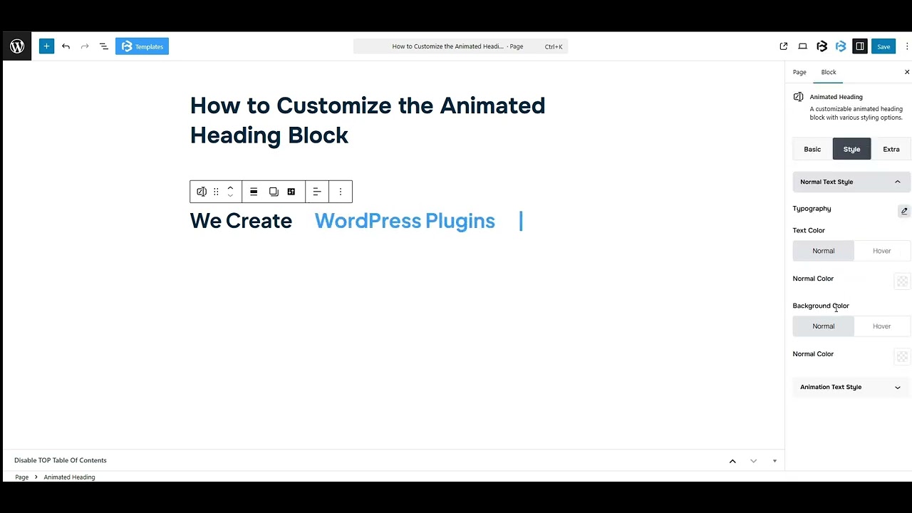 Animated Heading style section video