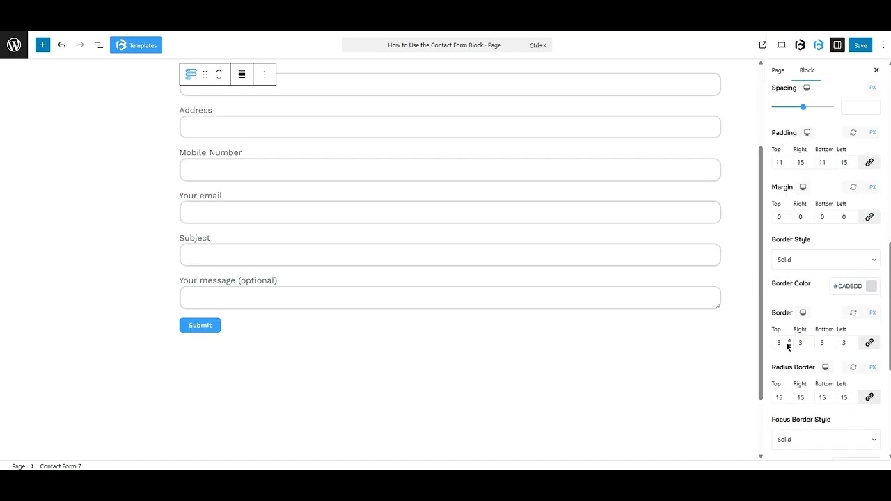 Contact Form  style section video