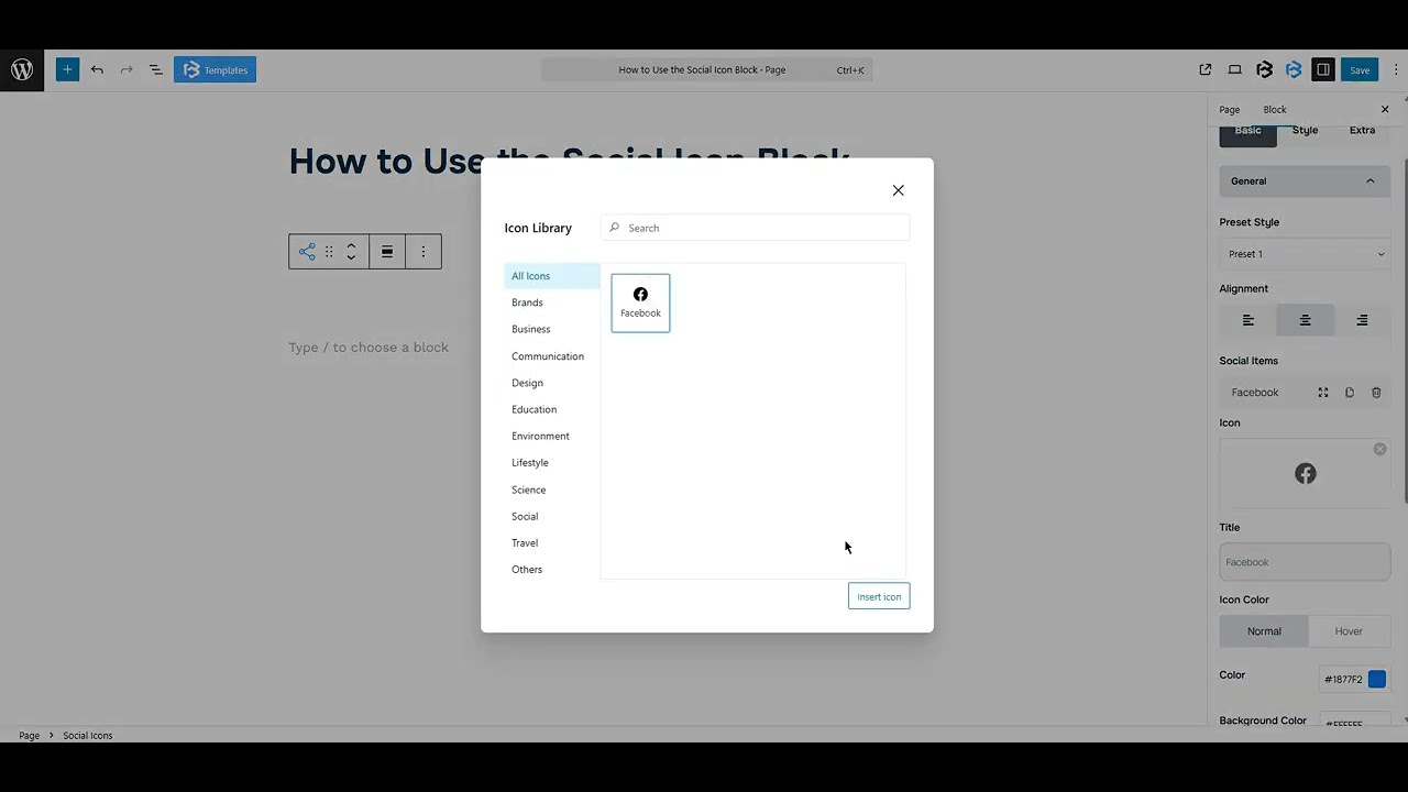 Social Icon basic section video