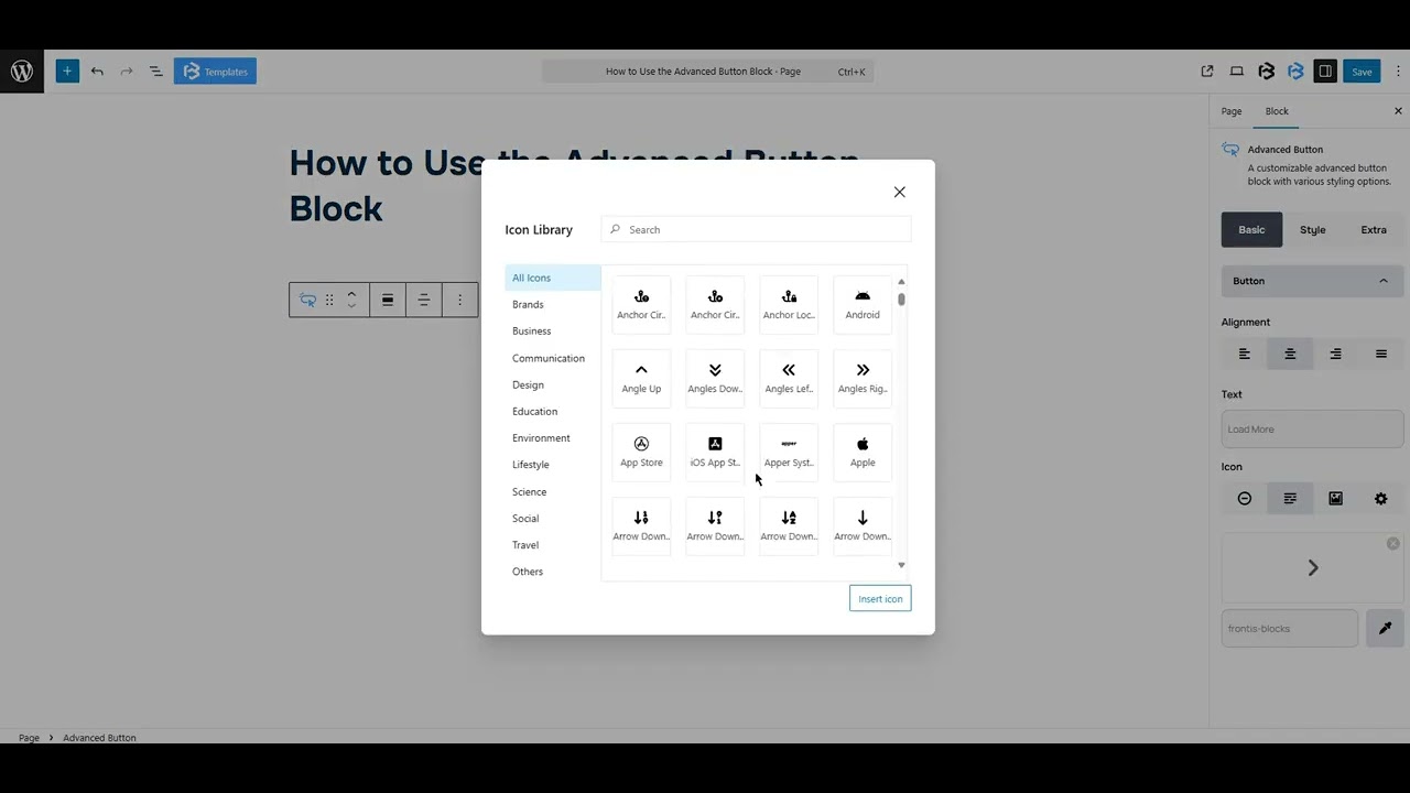 Advanced Button Basic section Video