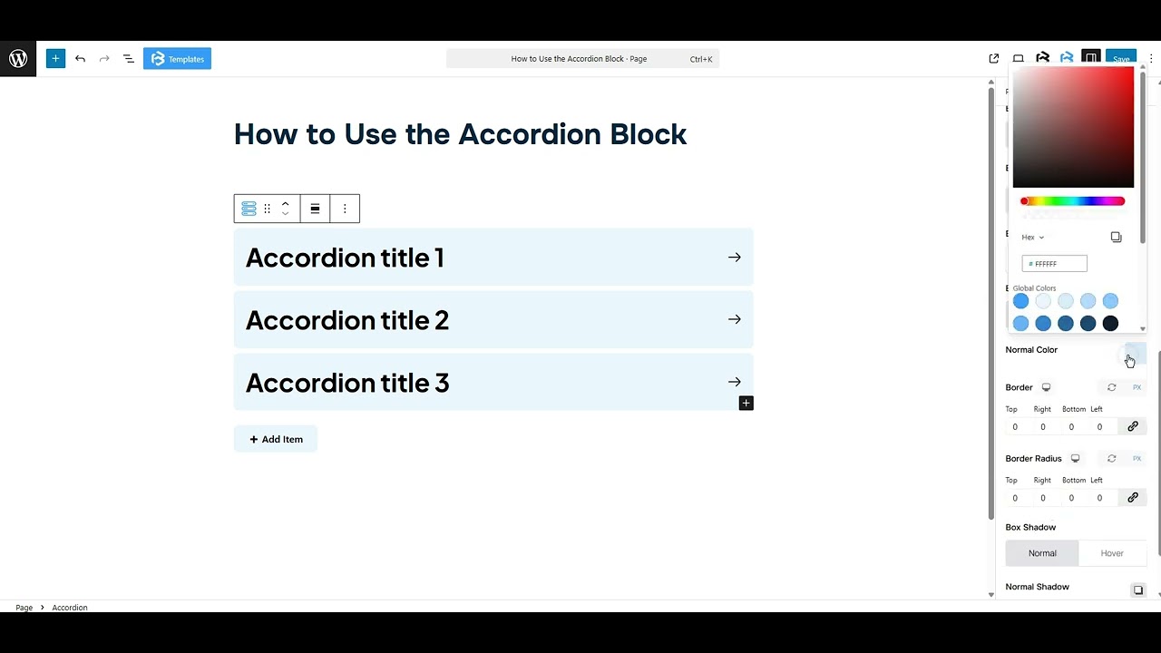 Accordion extra section video