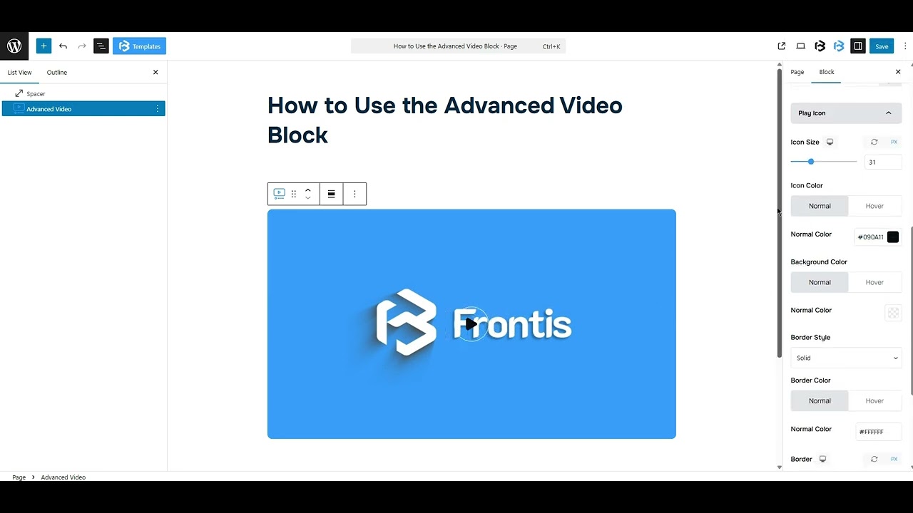 Advanced video style  section video