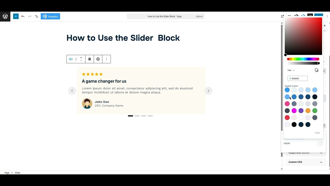 slider extra section video