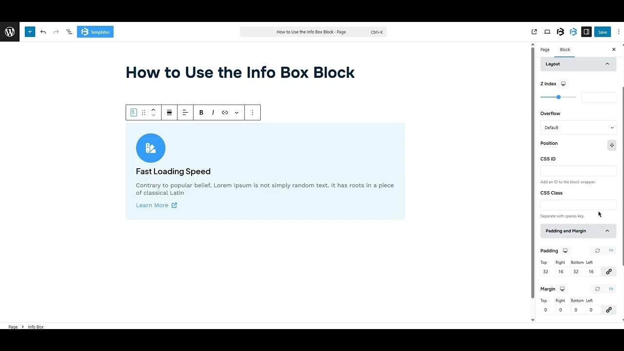 Info box extra section video