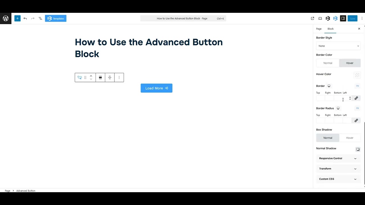 Advanced Button Extra section video