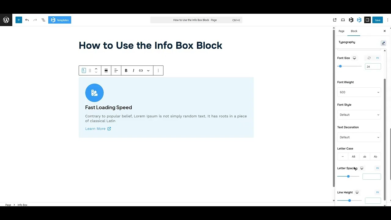 Info box Style section video